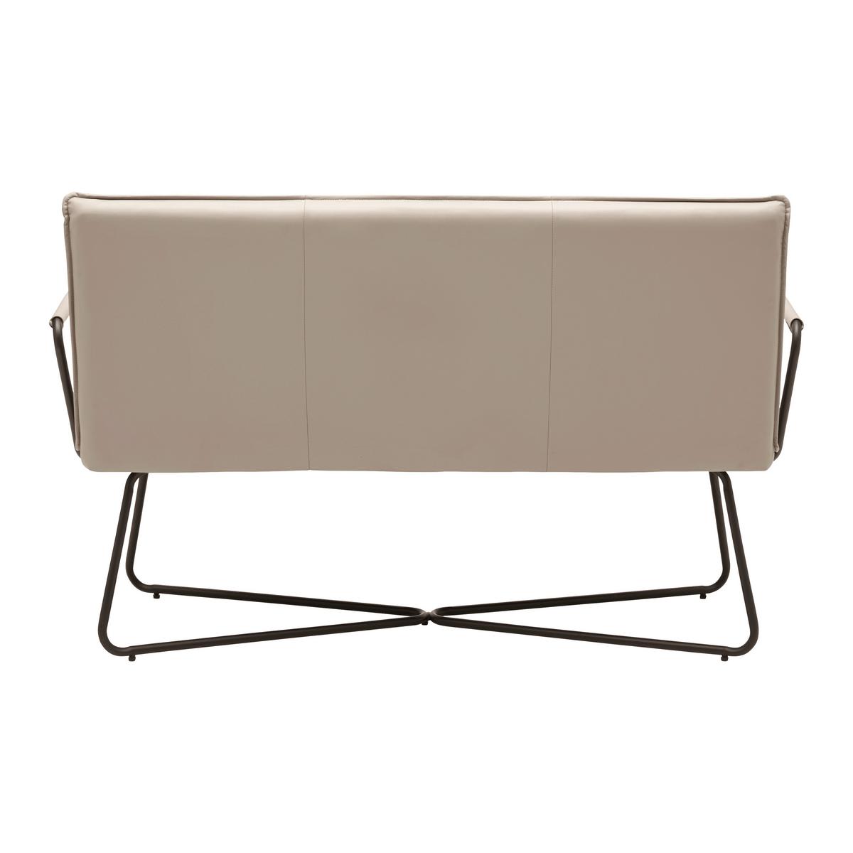 Lavice z koženky Bosco - šedohnědá - černá/šedohnědá, Moderní, kov/dřevo (140/90/62cm) - Bessagi Home