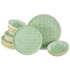 Tafelservice Uno Emiliana 12--Teilig., Creme, Grün - Creme/Grün, Basics, Keramik - Creatable
