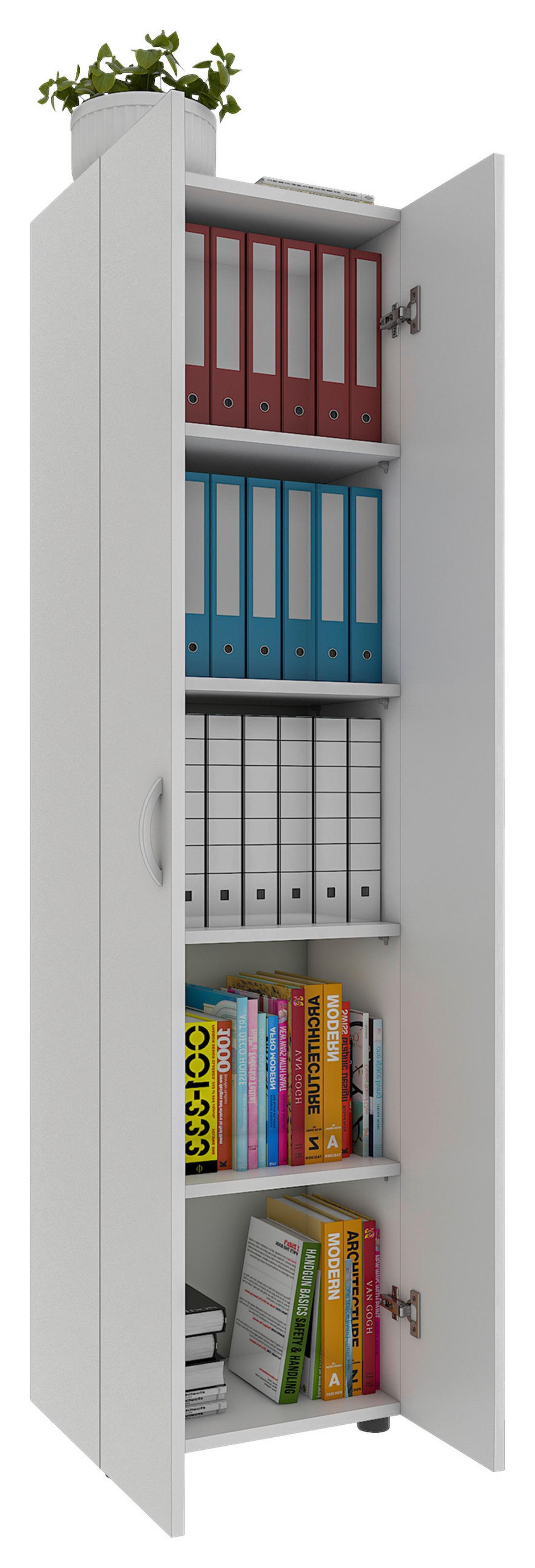 Aktenschrank Ulas 5 Holzwerkstoff Weiß B: 49 cm - Weiß, MODERN, Holzwerkstoff (49/178/34cm) - MID.YOU