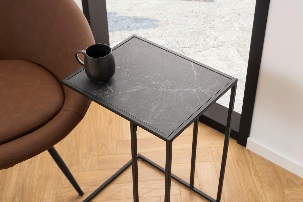 Kisasztal Infinity - fekete, Design, faalapú anyag/fém (43/35/63cm) - MID.YOU
