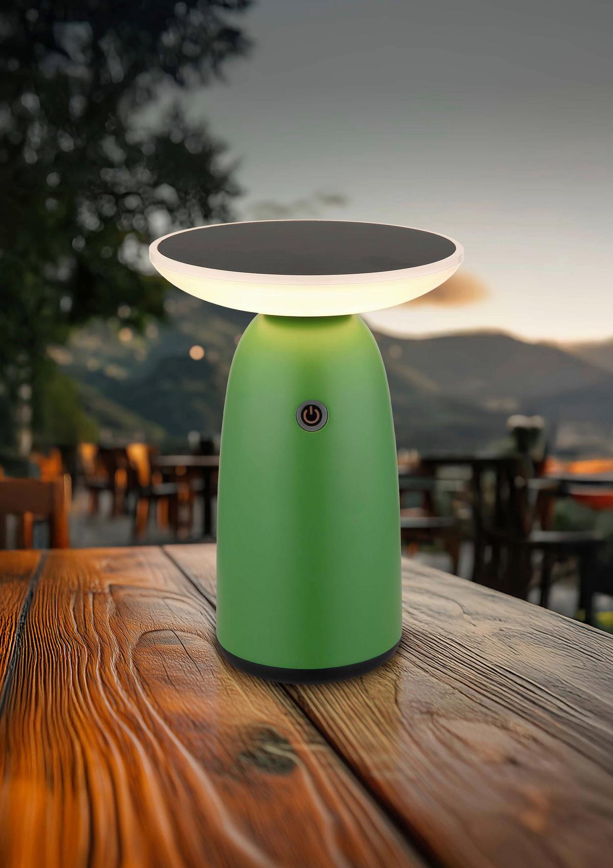 Solarleuchte Touchdimmer - Opal/Schwarz, Design, Kunststoff/Metall (16/22,5cm) - Globo