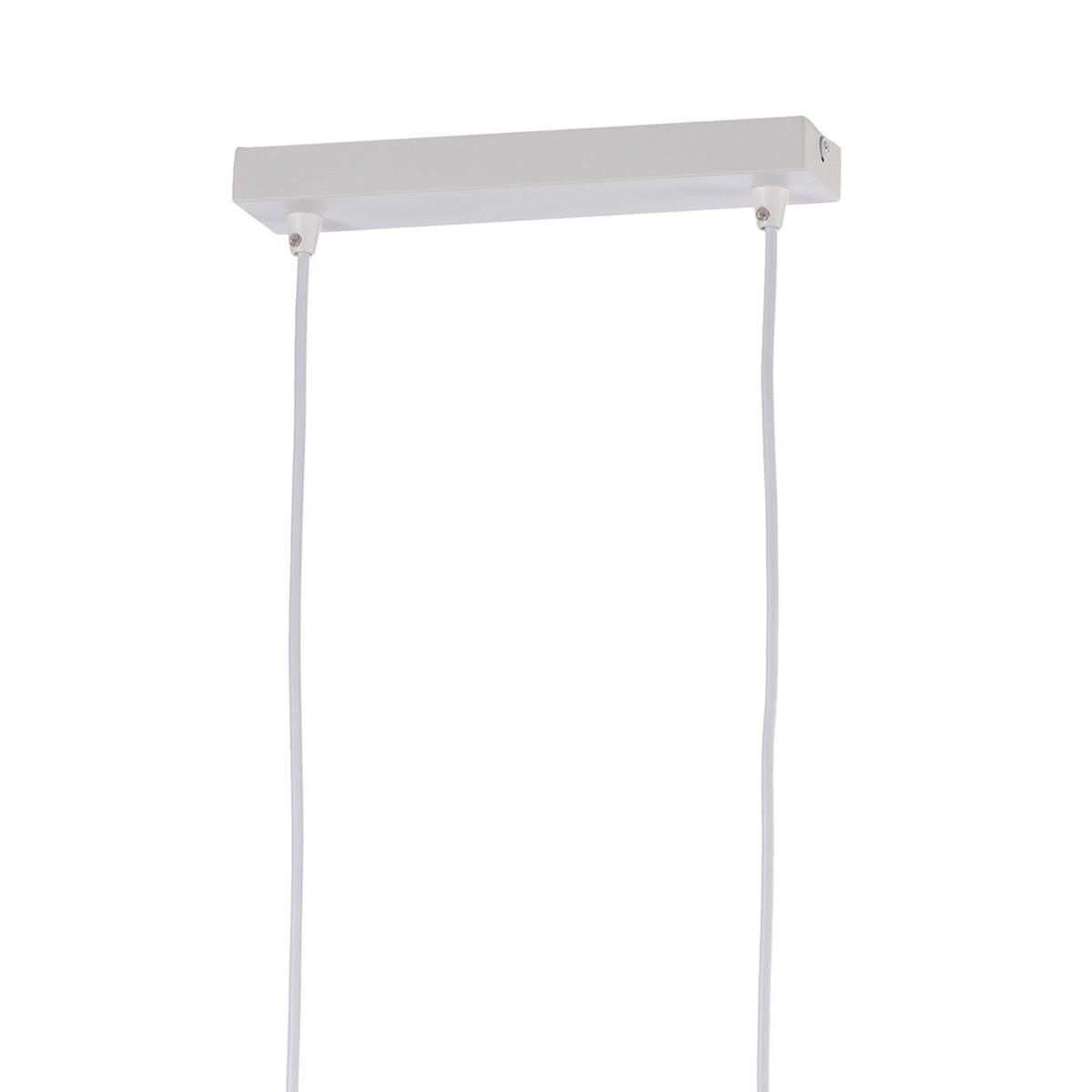 Pendelleuchte Ginger Weiß L: 92 cm - Weiß, KONVENTIONELL, Glas/Metall (92/15/150cm)