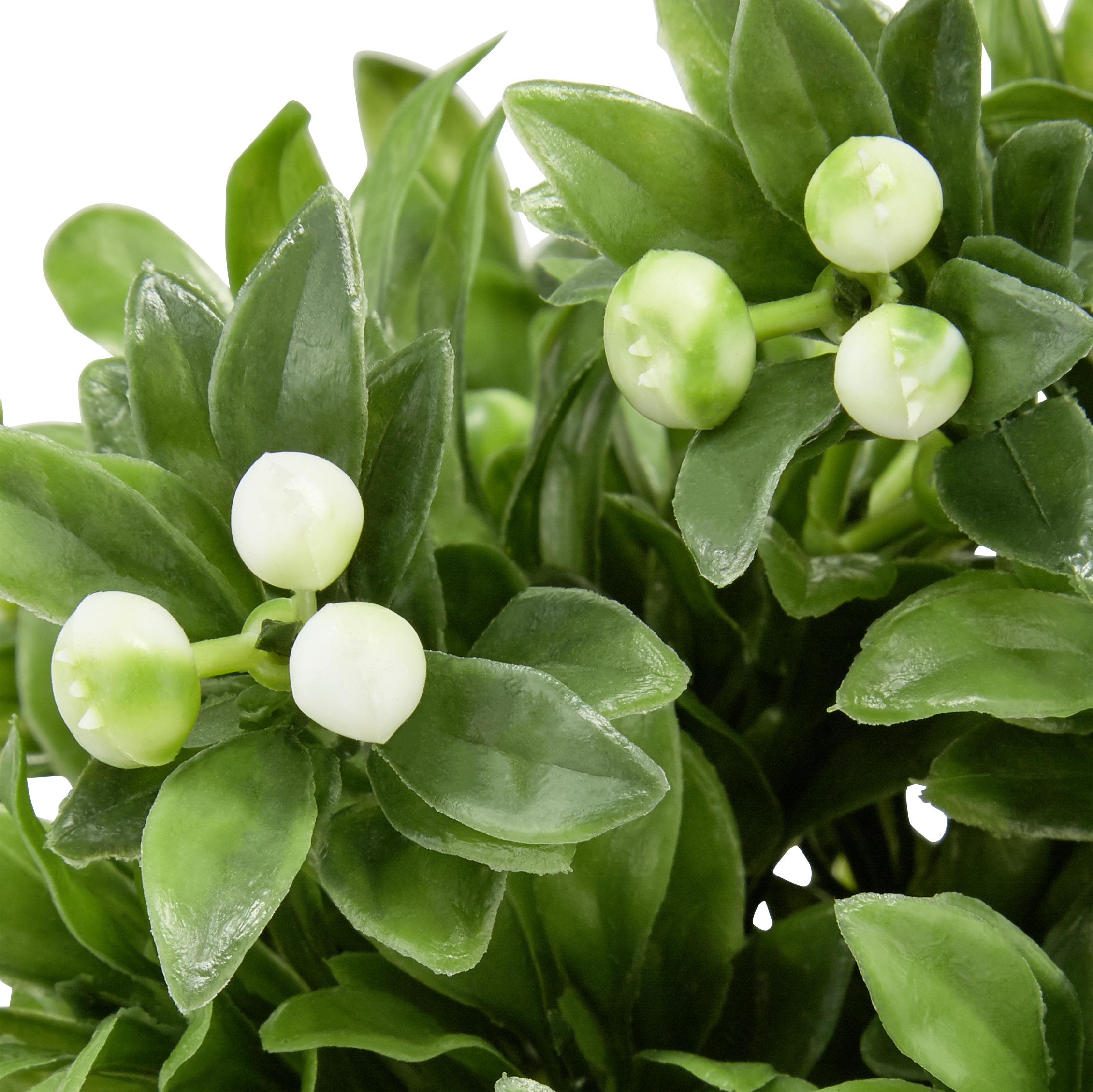 Kunstblumen CASSANDRA aus Kunststoff in Grün/Weiß mit Topf Detail Knospe