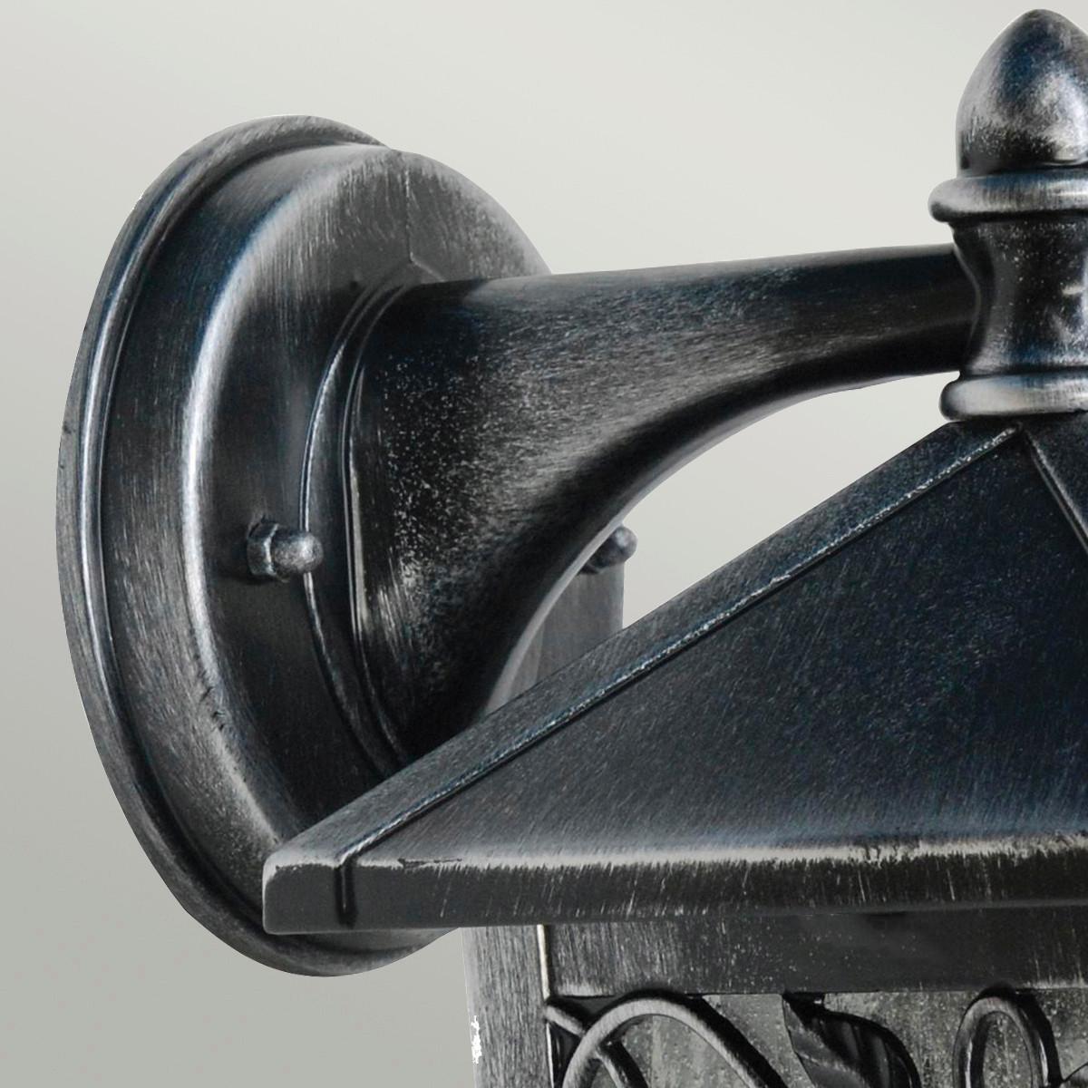 Außenwandleuchte 60w Metall Glas, Wandmontage - Silberfarben/Schwarz, KONVENTIONELL, Glas/Metall (15/26,2/19cm) - Elstead Lighting