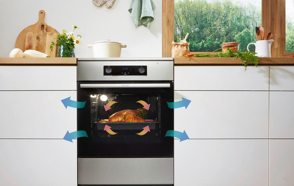 Herd Gecs6c70xpa - Edelstahlfarben/Schwarz, Trend, Glas/Metall (60/85/60cm) - Gorenje