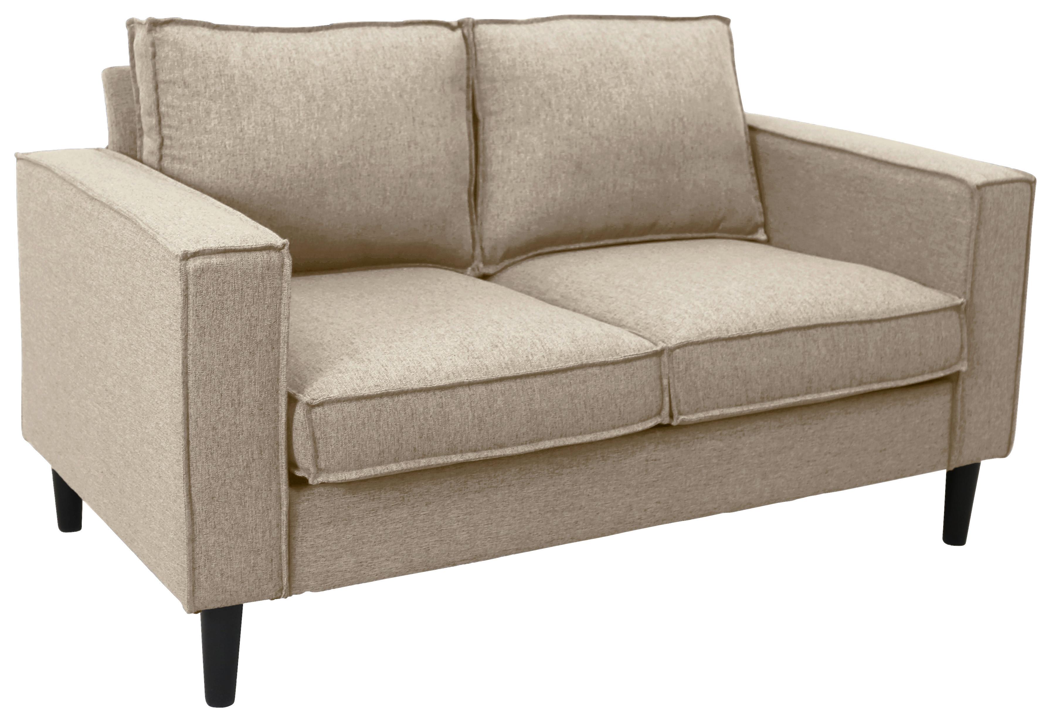 2-Sitzer-Sofa Beluna Beige B: 141,5 cm - Beige/Schwarz, Basics, Textil (141,5/84/83cm) - P & B