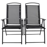 Gartenstuhl-set Klappbar Metall, Textil - Anthrazit, Basics, Textil/Metall - Gardenson