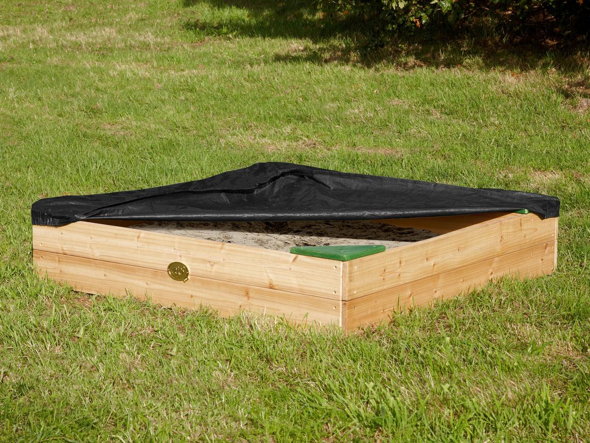Sandkasten A031.005.00 - Braun/Grün, KONVENTIONELL, Holz/Textil (115/22/115cm) - Ambia Garden