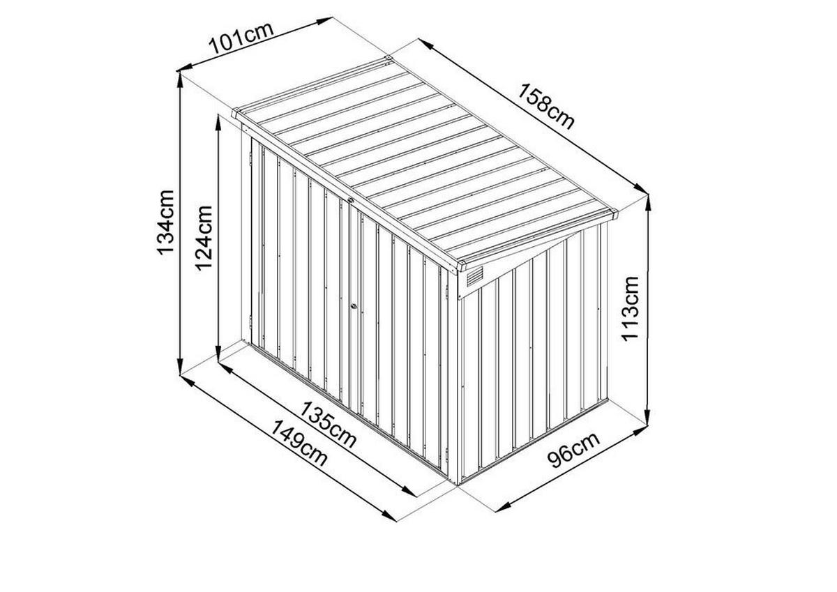 Mülltonnenbox Für 2 Tonnen 158x134x101 Cm Ohne Boden - Anthrazit, Basics, Metall (158/134/101cm)