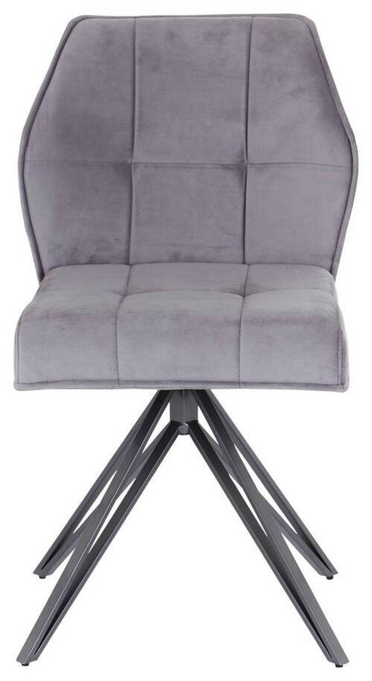 Stuhl Napoli - Grau, MODERN, Textil/Metall (50/83/62cm) - MID.YOU