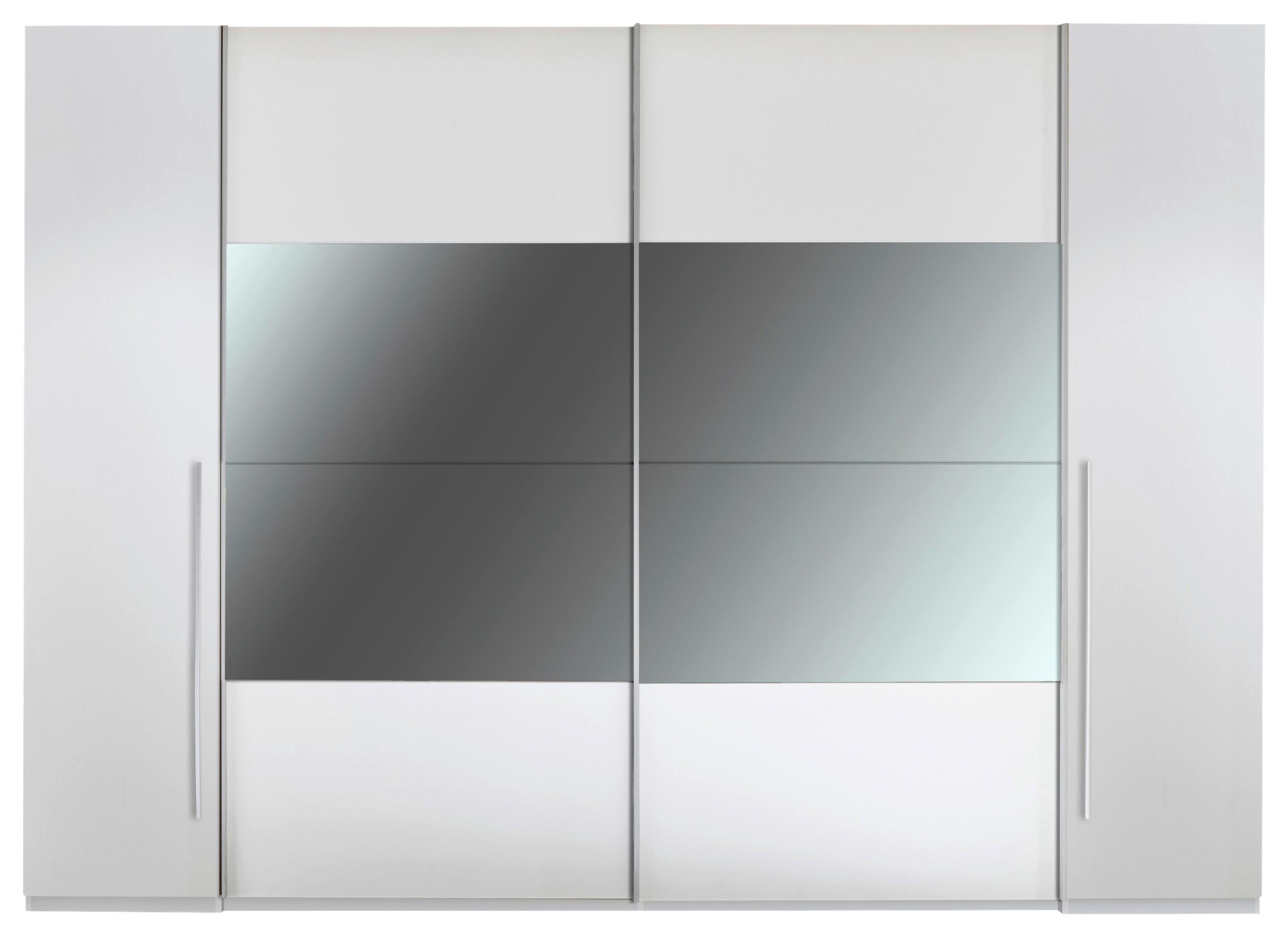 Schwebetürenschrank Mit Spiegel 312x226 cm Mega, Weiß