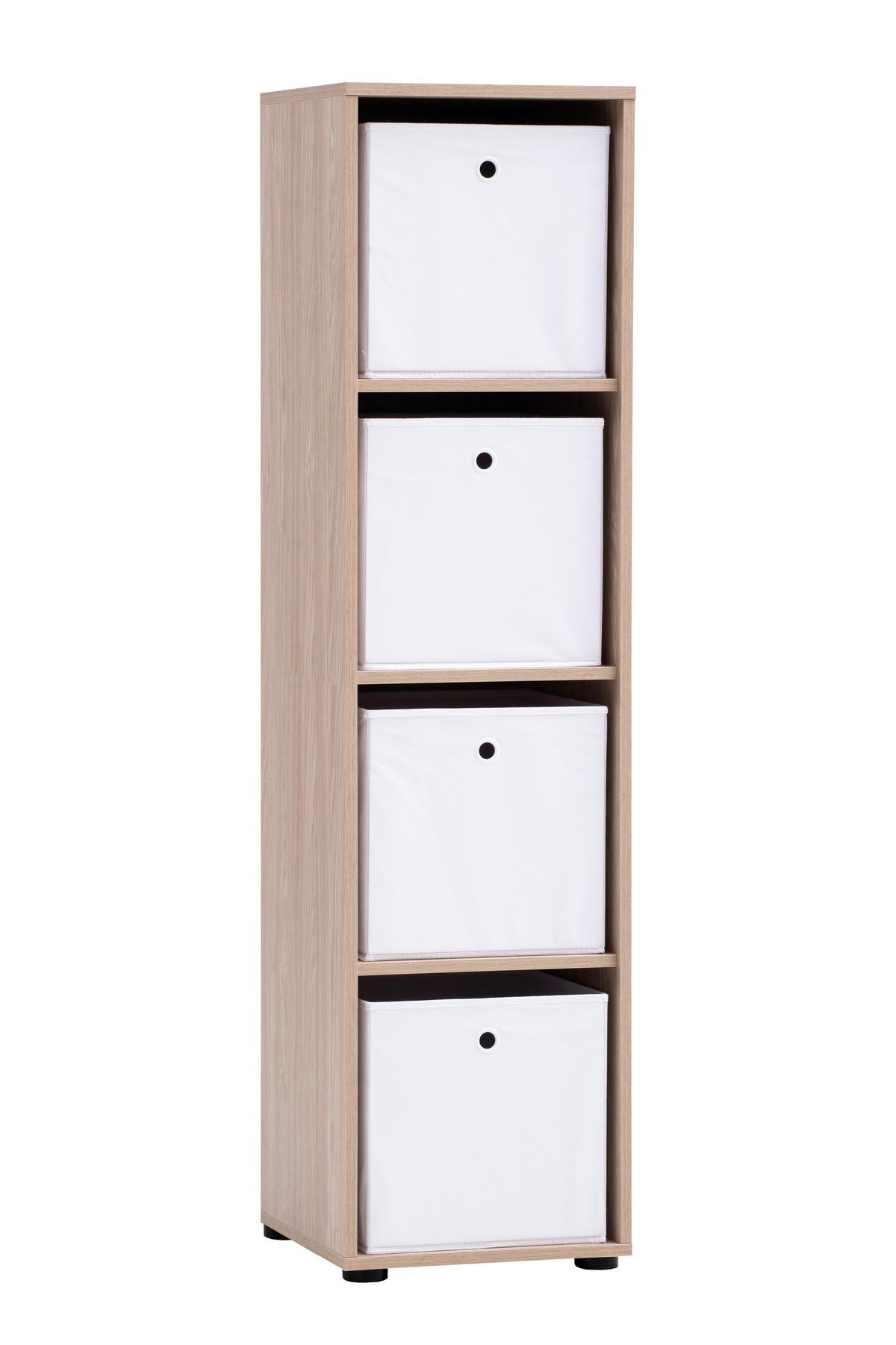 Regal Arezzo Eichefarben B: 38,2cm - Eichefarben/Schwarz, MODERN, Holzwerkstoff (38,2/150/38,2cm) - MID.YOU