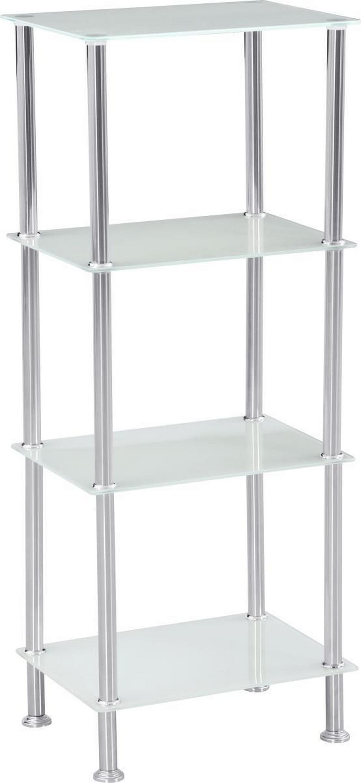 Polc Glare - nemesacélszínű/fehér, Modern, Üveg/fém (40/99cm) - Luca Bessoni
