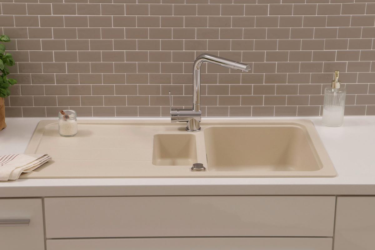 Spüle Austin Creme B: 100 cm - Creme, Design, Stein (100/20/50cm) - Respekta