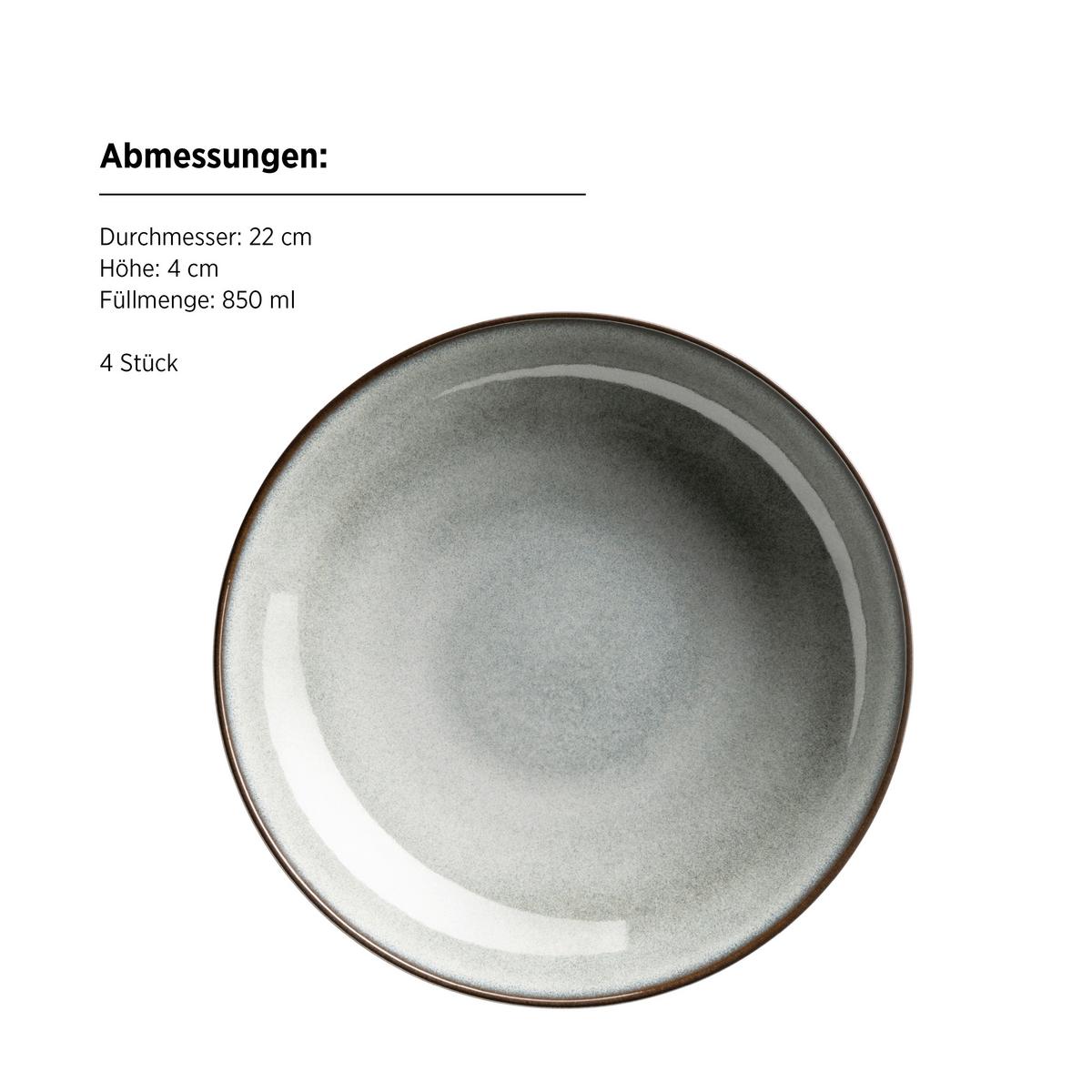 Tafelservice Smoky's 8-Teilig Steinzeug, Grün, 4 Personen - Grün, Basics, Keramik - Mäser