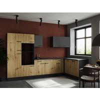 Eckküche Oliver Grau/artisan Dekor S:340x172cm - Eiche Artisan/Grau, Design, Holzwerkstoff (340/172cm) - Respekta