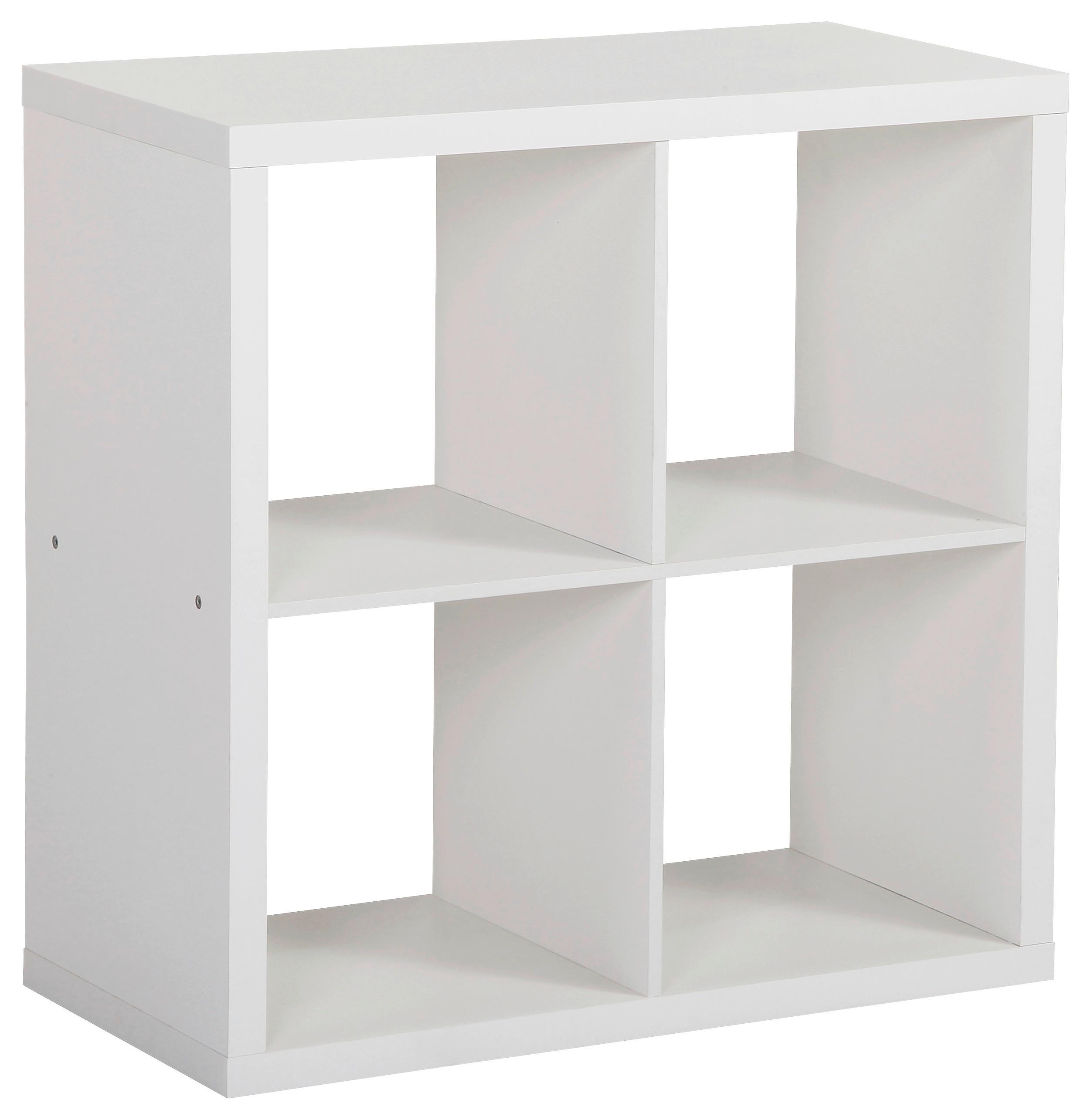 REGÁL SAMY 1 - biela, Modern, kompozitné drevo (76/76/37cm)