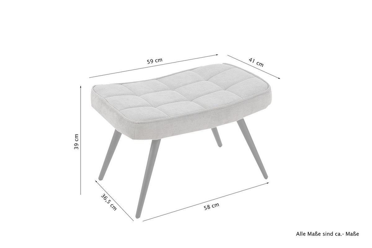 Hocker Uta Textil Schwarz Sitz Gepolstert H: 39 cm - Schwarz, MODERN, Holzwerkstoff/Textil (60/39/41cm) - MID.YOU