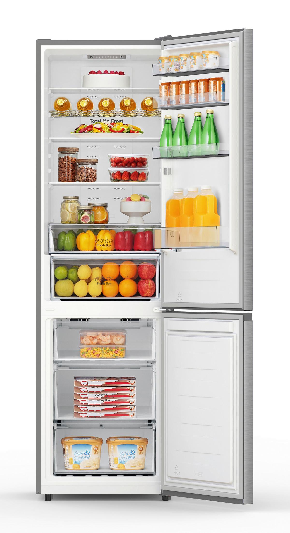 Side-By-Side Edelstahlfarben B: 59,5cm - Edelstahlfarben, Trend, Glas/Kunststoff (59,5/201,7/57,9cm) - Hisense