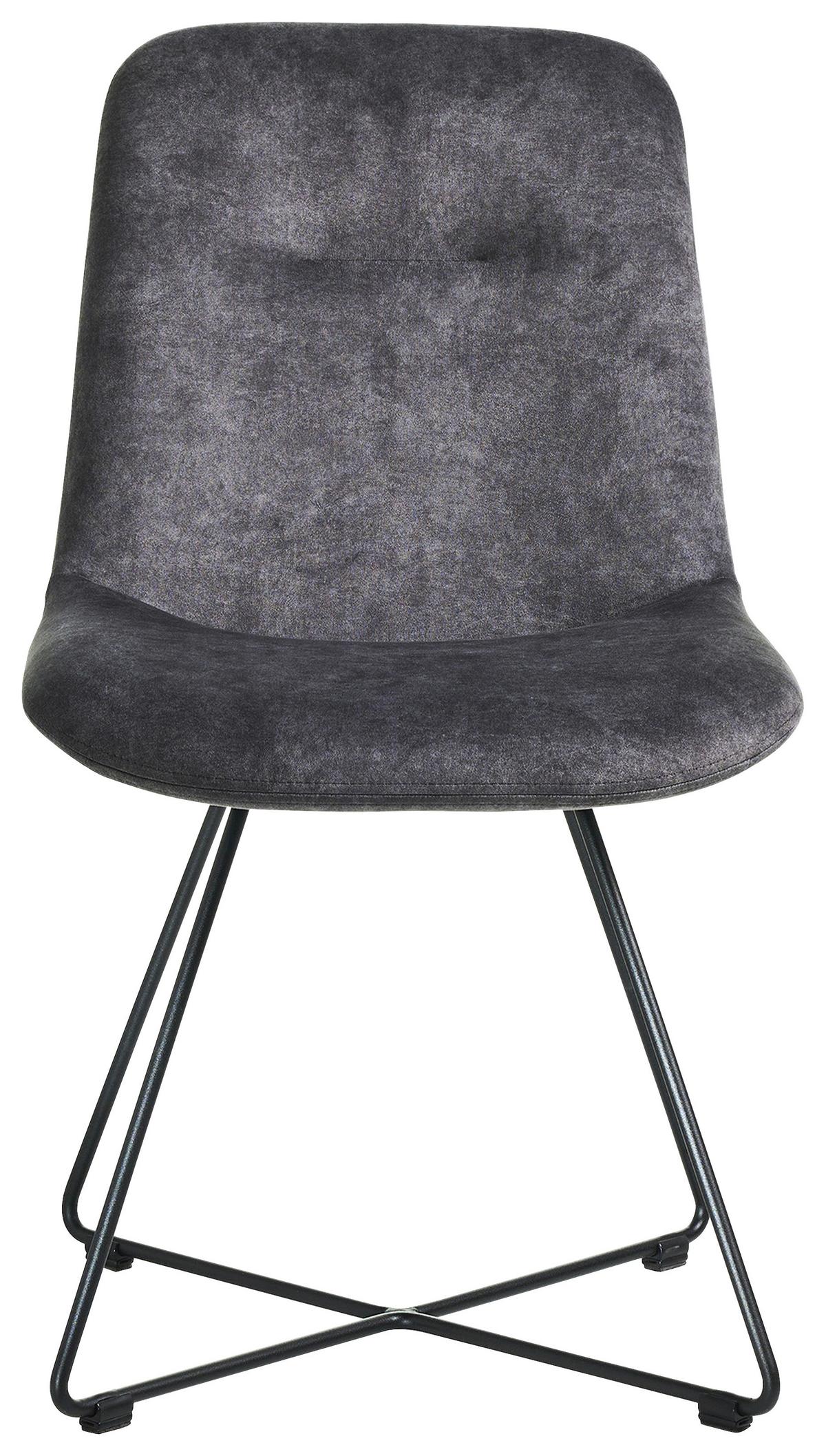 STOLIČKA CROSS-CH - čierna/sivá, Basics, kov/textil (51/89/61cm) - Celina Home