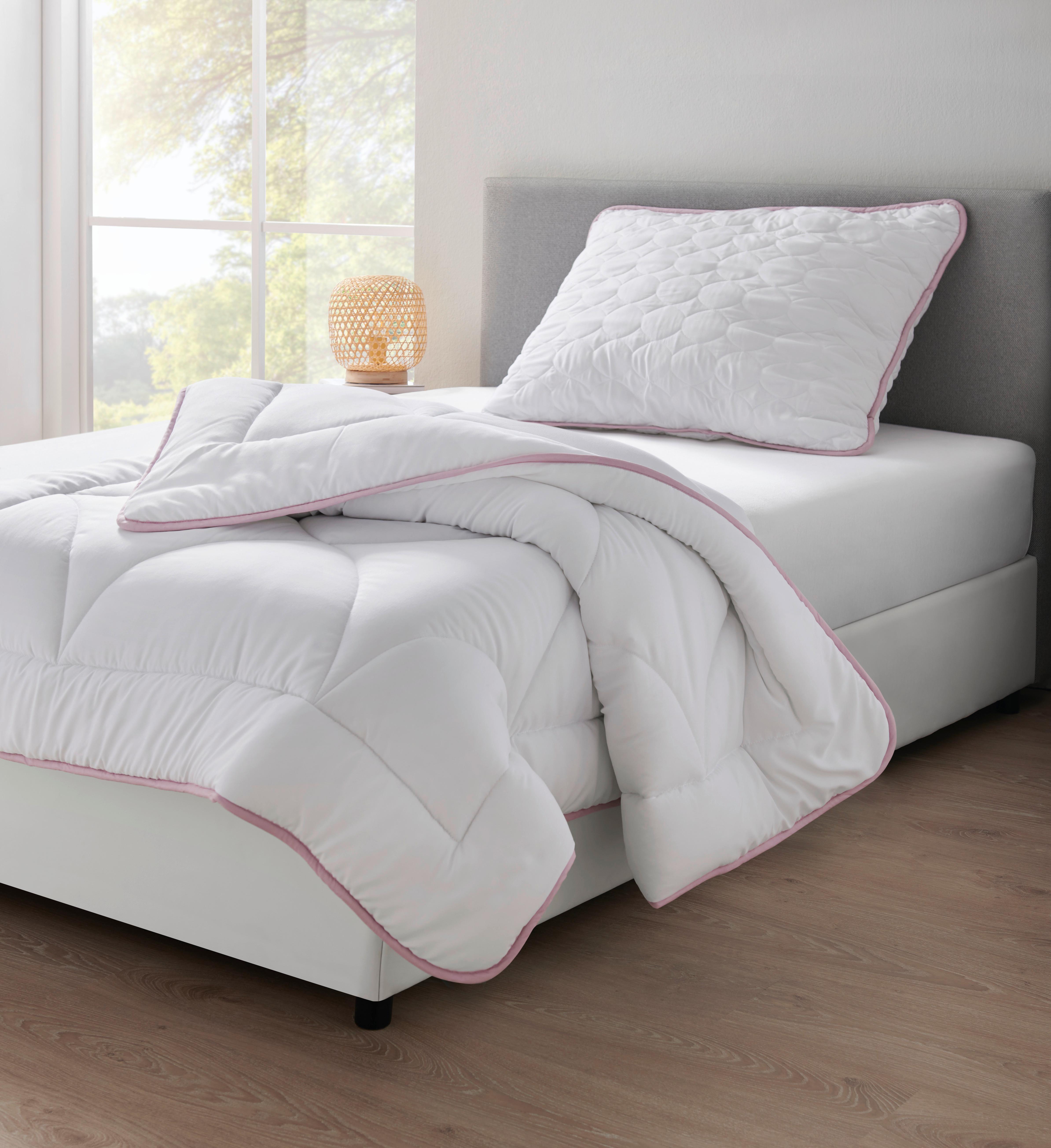 Prošívaná přikrývka Lavendel, 135/200cm - bílá, textil (135/140/200cm) - Nadana