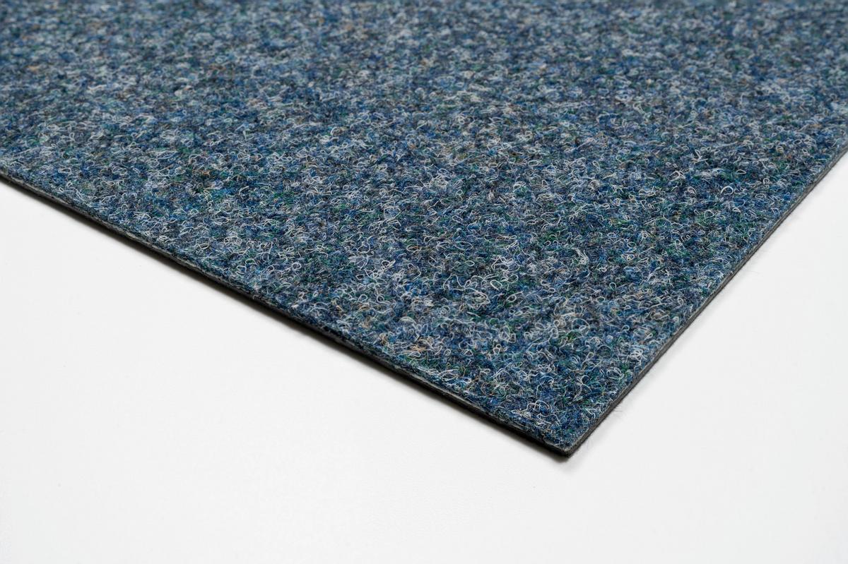 Teppichfliese Blau Merlin 50x50 cm Florhöhe 5,5 mm - Blau, Basics, Textil (50/50cm)