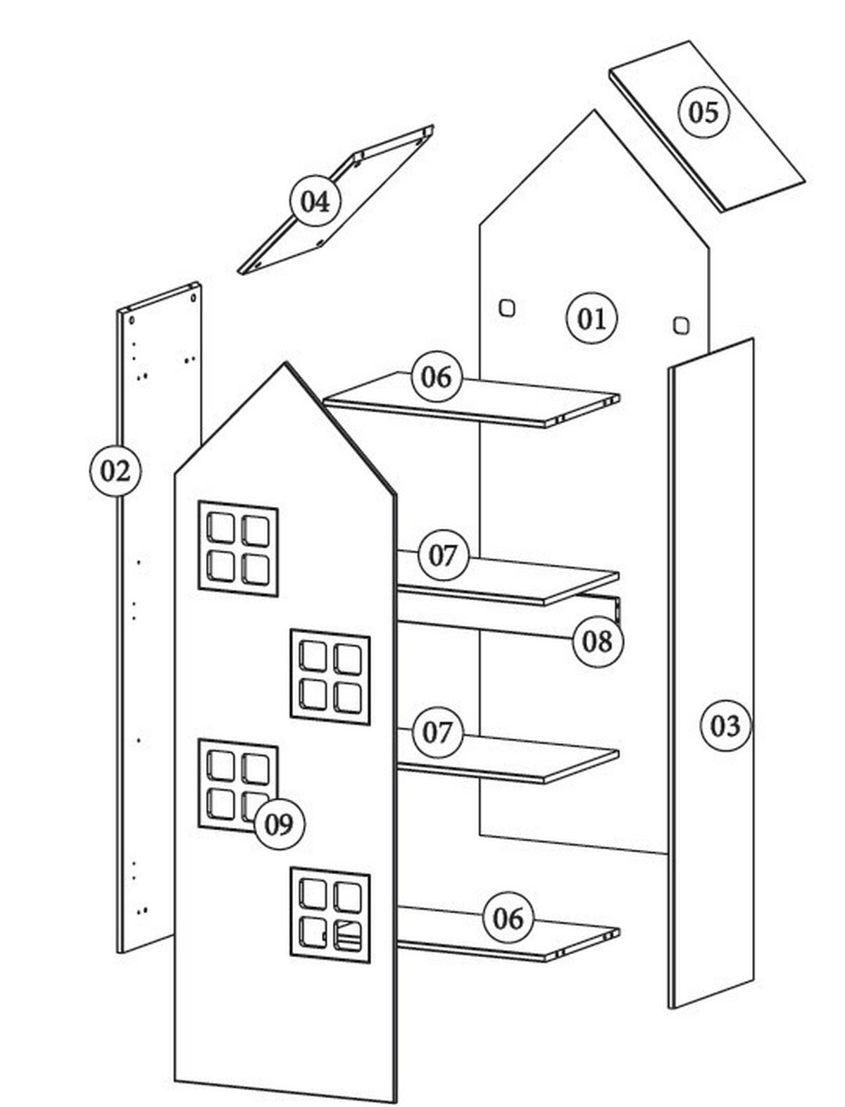 Kinderkleiderschrank Casami - Gelb/Weiß, MODERN, Holzwerkstoff (57,6/171,3/37cm) - MID.YOU