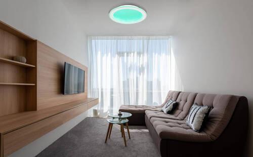 LED-Deckenleuchte Tini - Opal/Weiß, Trend, Kunststoff/Metall (40/5cm) - Globo