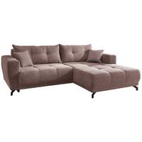 Ecksofa Restato Rosa S: 246/177 cm - Schwarz/Rosa, MODERN, Holz/Textil (246/177cm) - MID.YOU