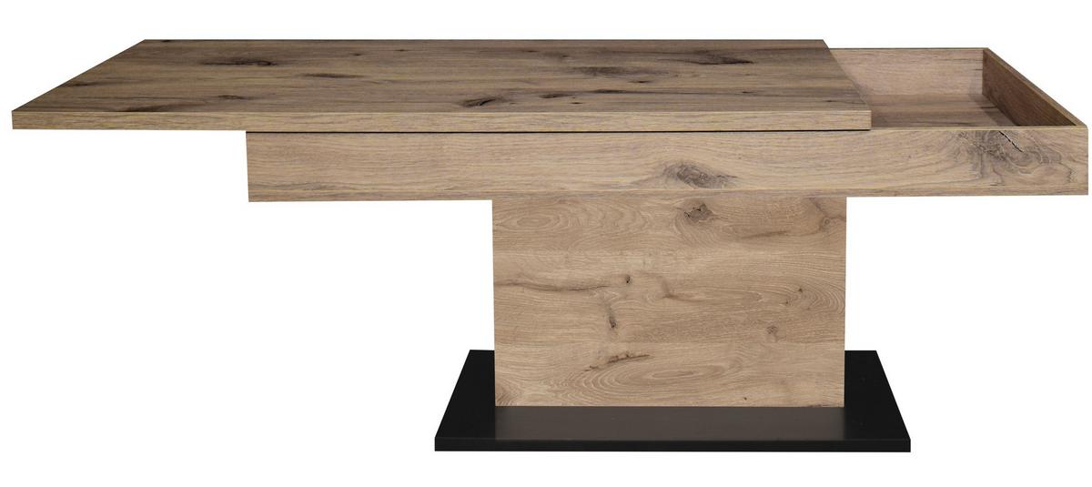 Couchtisch Lift Eichefarben/schwarz B: 110 Cm - Eichefarben/Schwarz, Design, Holzwerkstoff/Metall (110/58-77/60cm) - MID.YOU