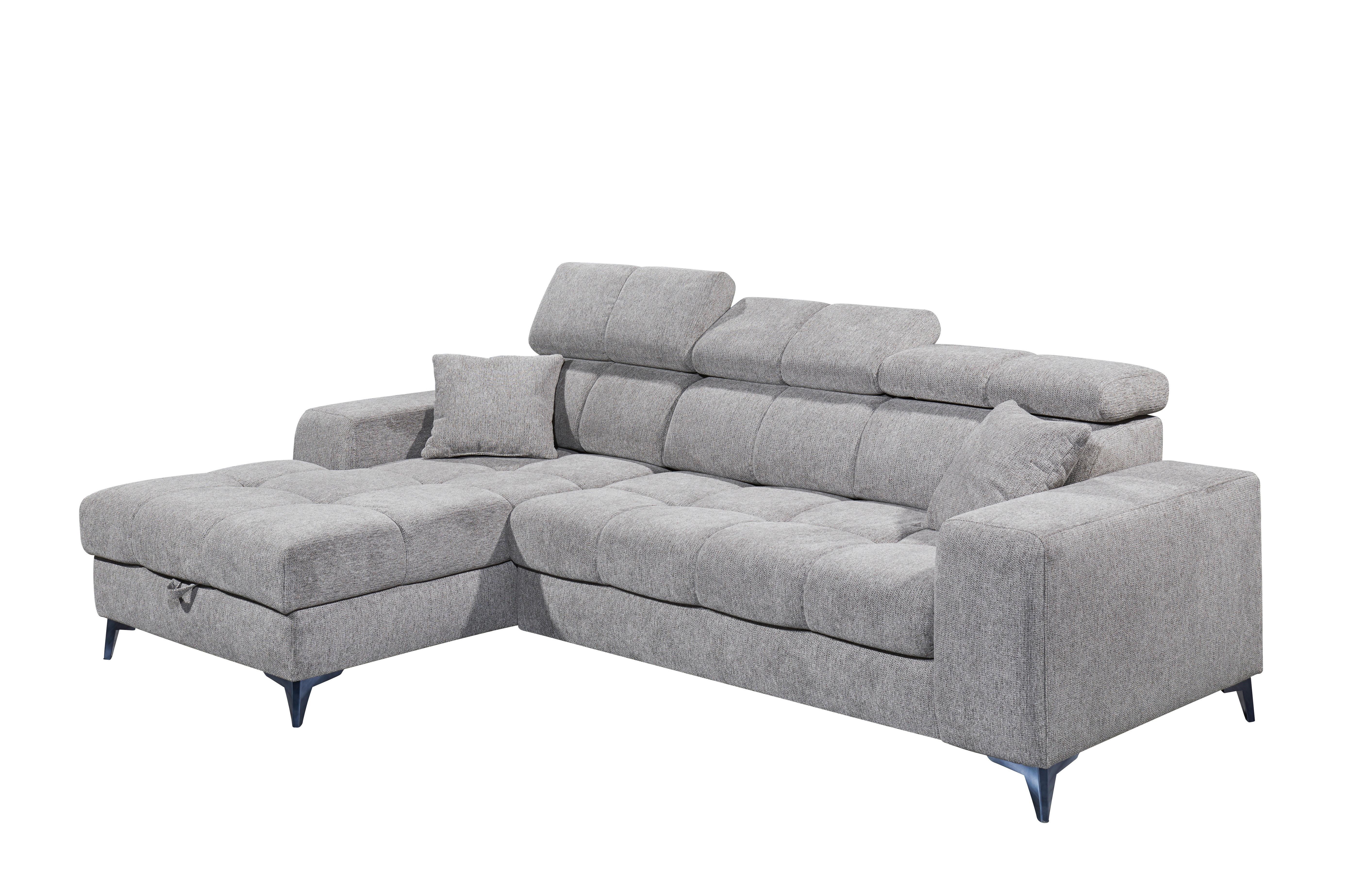 Ecksofa Sydney Taupe S: 172/268 cm - Taupe/Schwarz, KONVENTIONELL, Textil (172/268cm) - MID.YOU