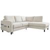 Ecksofa Molly Beige S: 233x198 cm - Beige/Schwarz, Textil (233/198cm) - MID.YOU