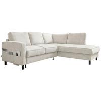 Ecksofa Molly Beige S: 233x198 cm - Beige/Schwarz, Textil (233/198cm) - MID.YOU