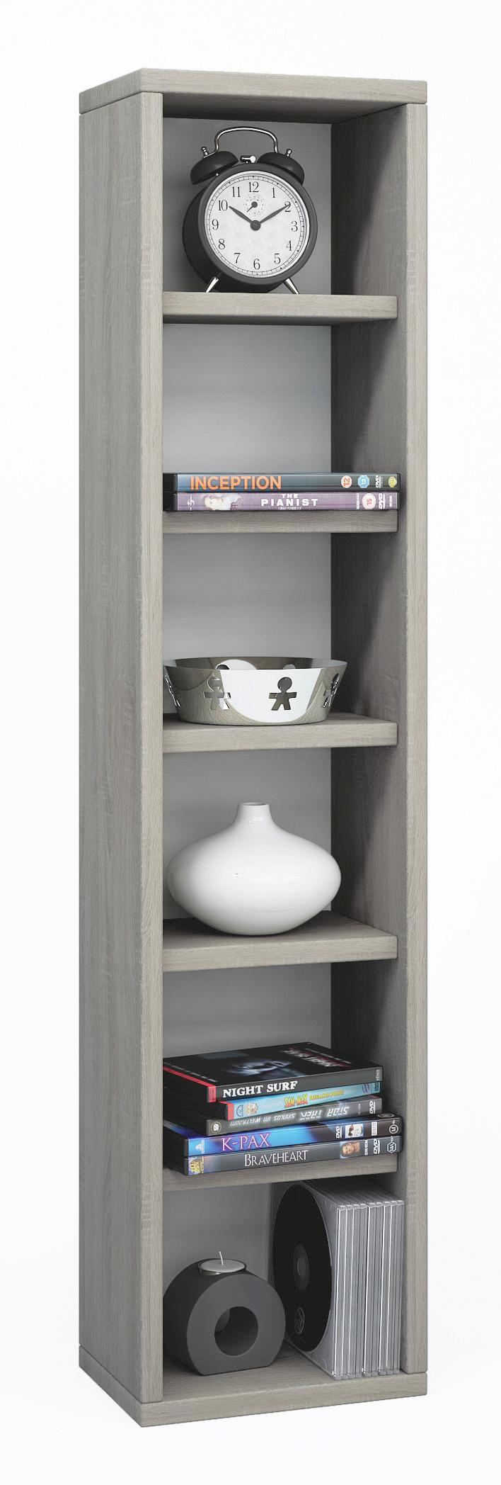 CD-regal Elementa B: 21 cm - Sonoma Eiche, KONVENTIONELL, Holzwerkstoff (21/92/20cm)