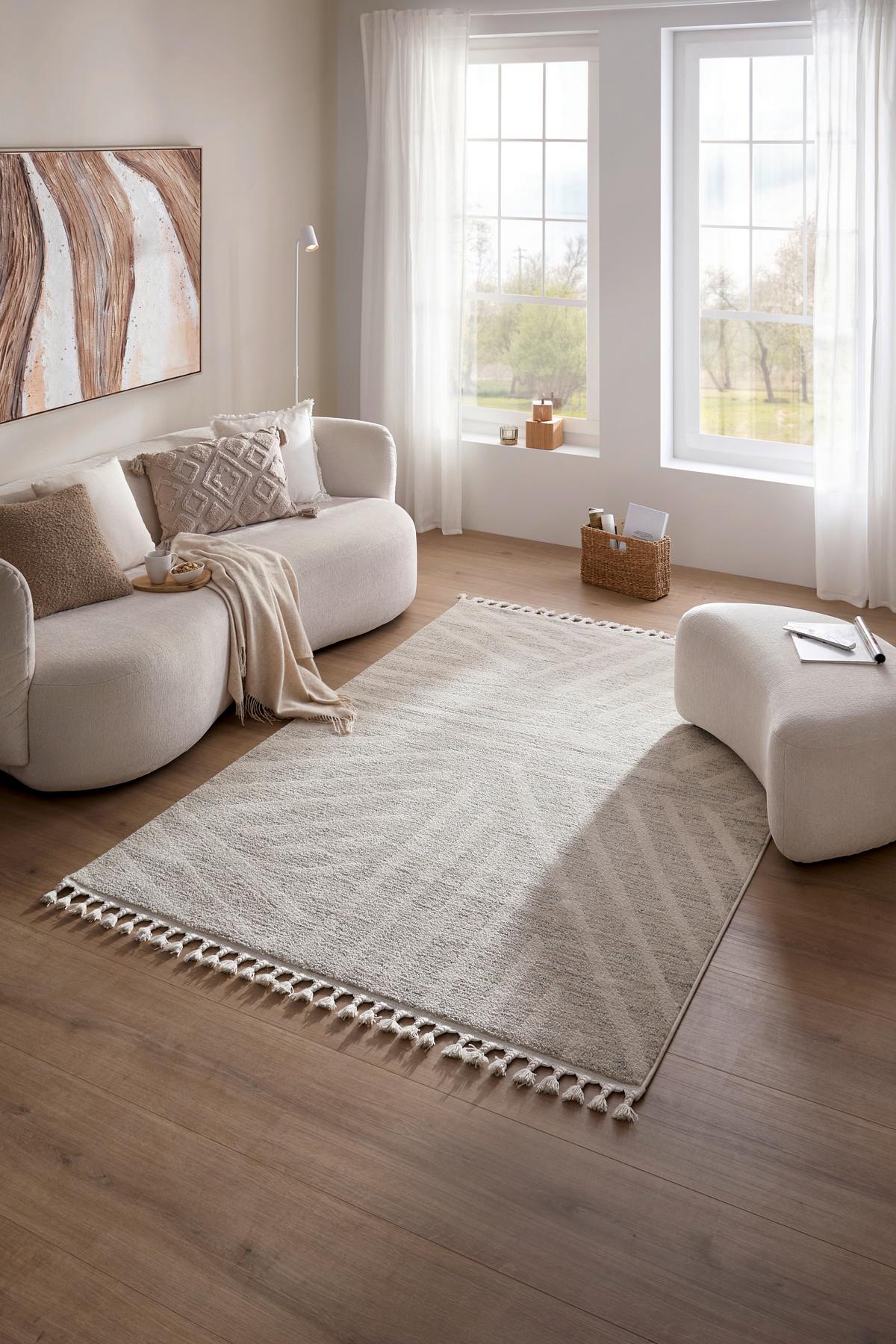 TKANÝ KOBEREC KEL AIR 2 - perleťová/alabastrová, Modern, textil (120/170cm) - Mömax