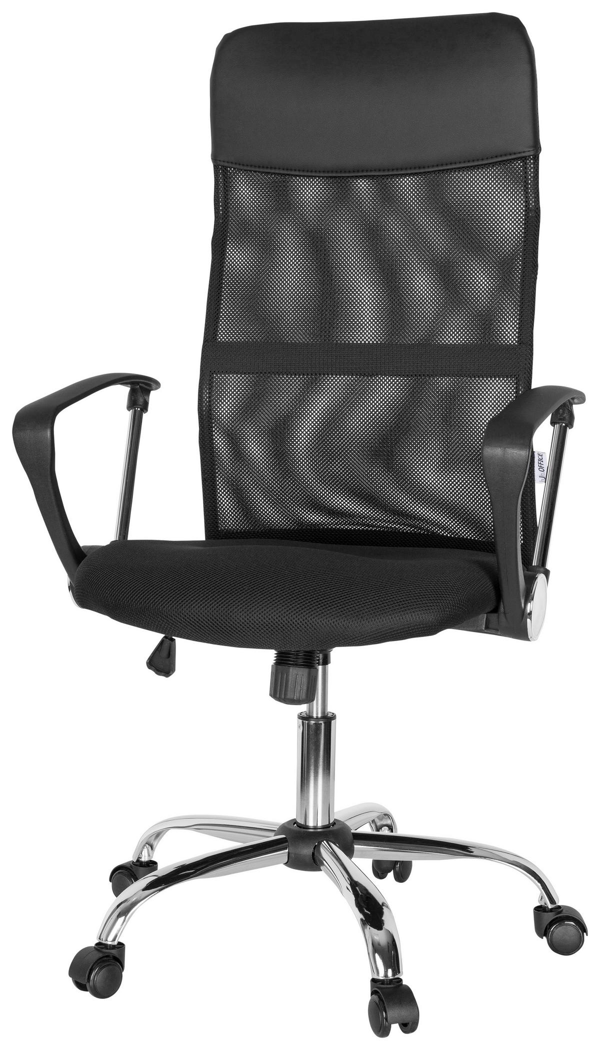 Drehstuhl Pure Net Schwarz - Chromfarben/Schwarz, MODERN, Kunststoff/Textil (64/118/60cm) - MID.YOU