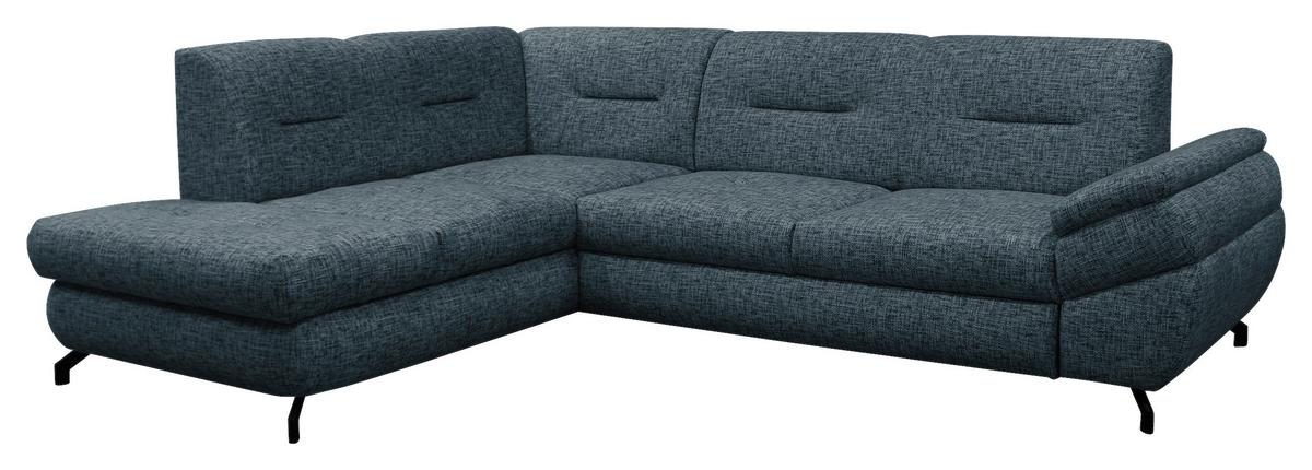 Ecksofa Imo Blau 201x274 Cm - Blau/Schwarz, Design, Textil (201/274cm) - MID.YOU