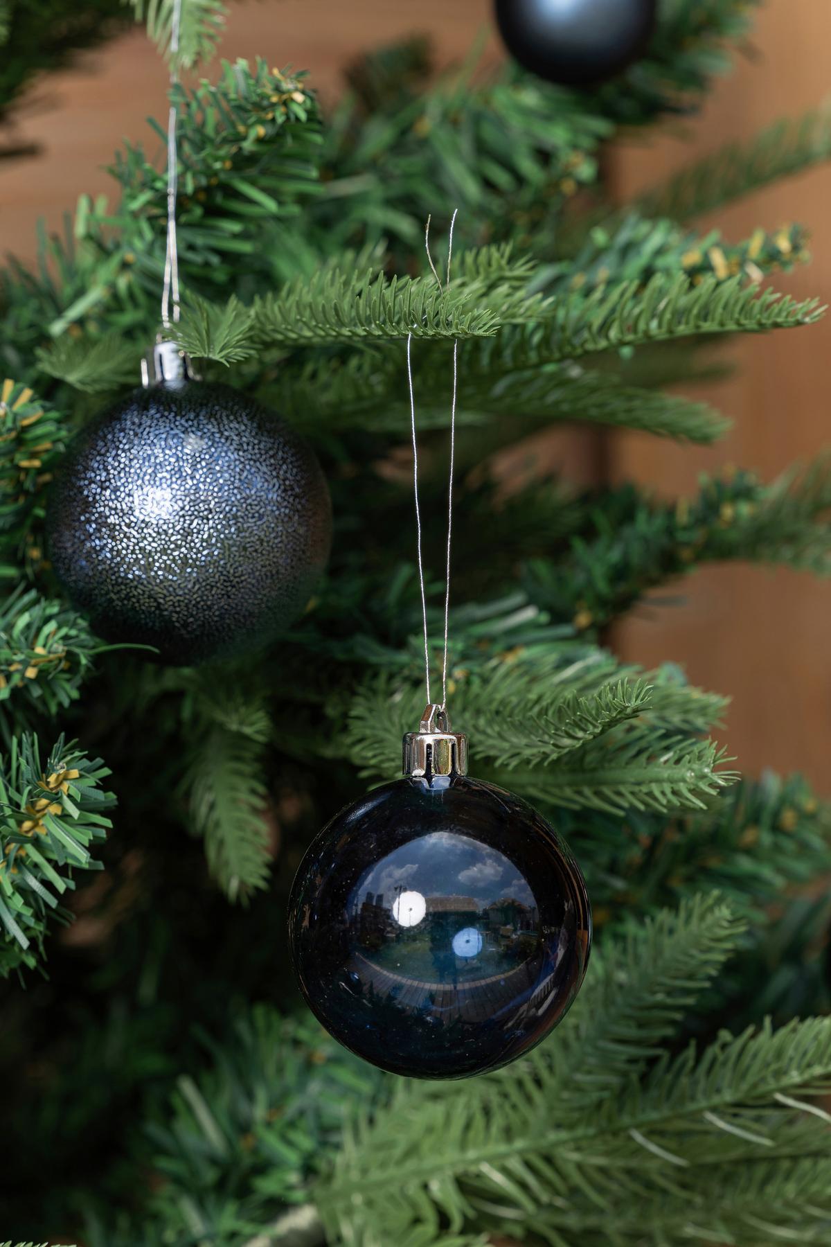 Christbaumkugel-Set Sigried - Dunkelblau, KONVENTIONELL, Kunststoff - Luca Bessoni