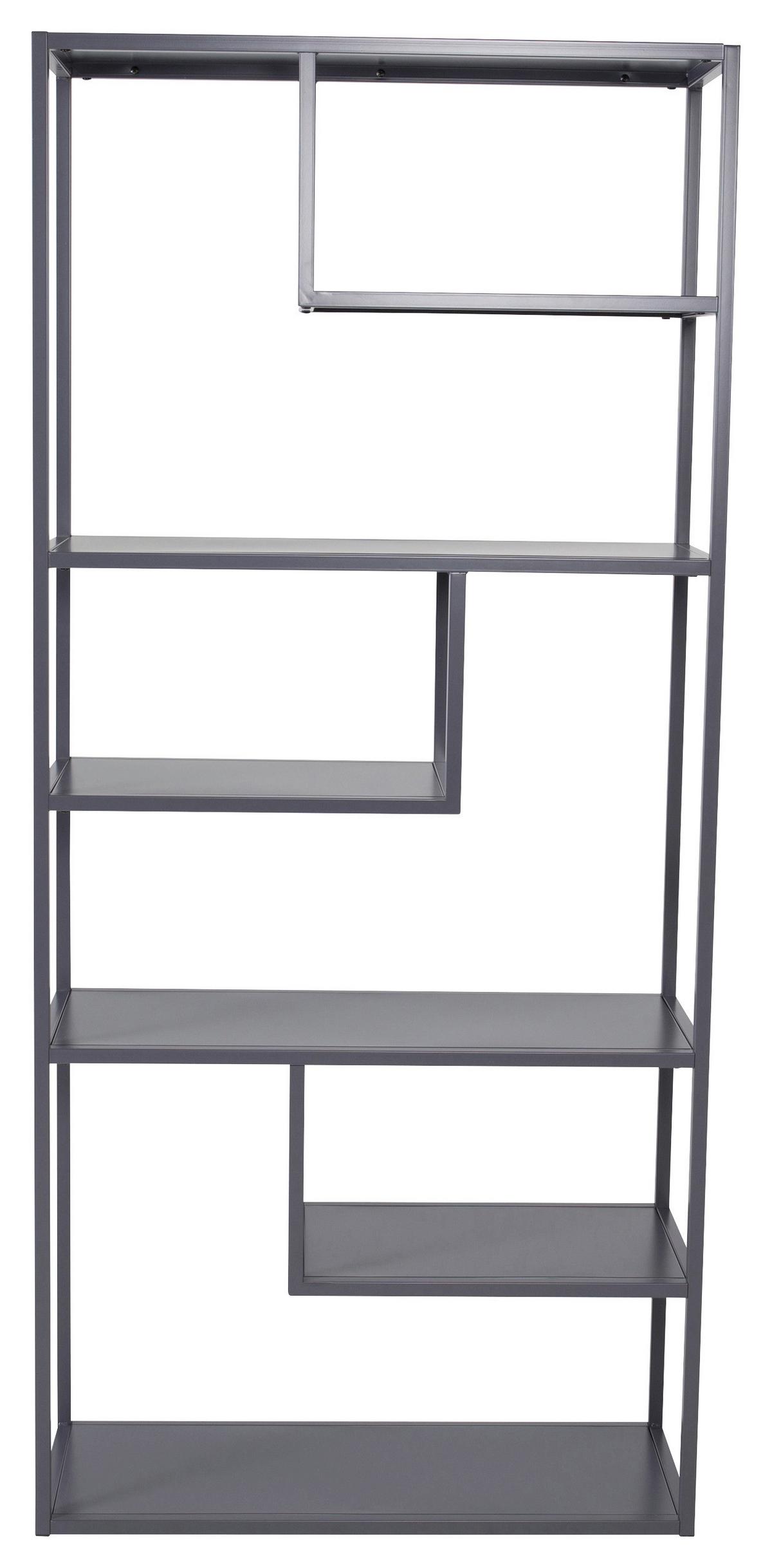 Bücherwand Staal - Hellgrau, Design, Metall (85/188/35cm) - Livetastic