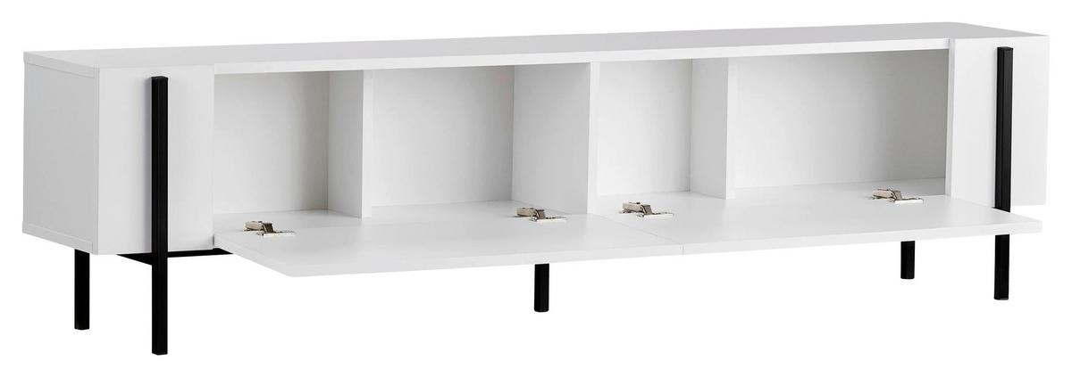 TV-ELEMENT Schwarz/Weiß B: 180cm - Schwarz/Weiß, MODERN, Holzwerkstoff (180/45/30cm)