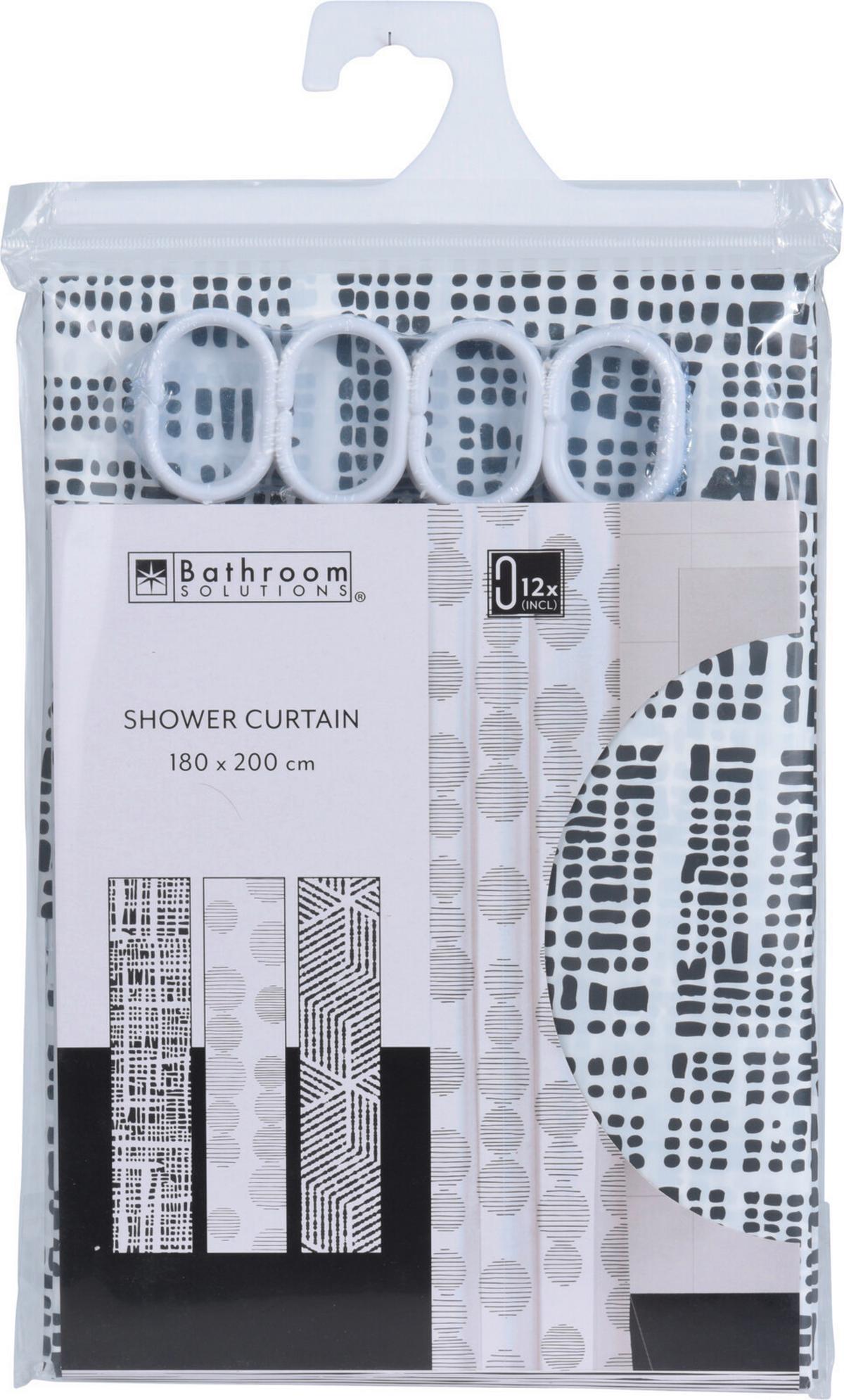 Zuhanyfüggöny 3 Különböző Minta - Basics, műanyag (180/180cm)