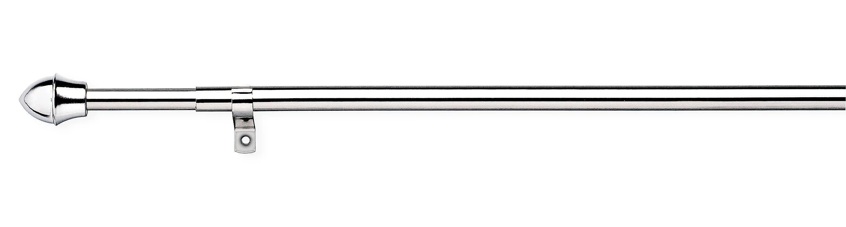 Vitragenstange Chrom L: 125-215 Cm - Chromfarben, KONVENTIONELL, Metall (125cm) - Ondega