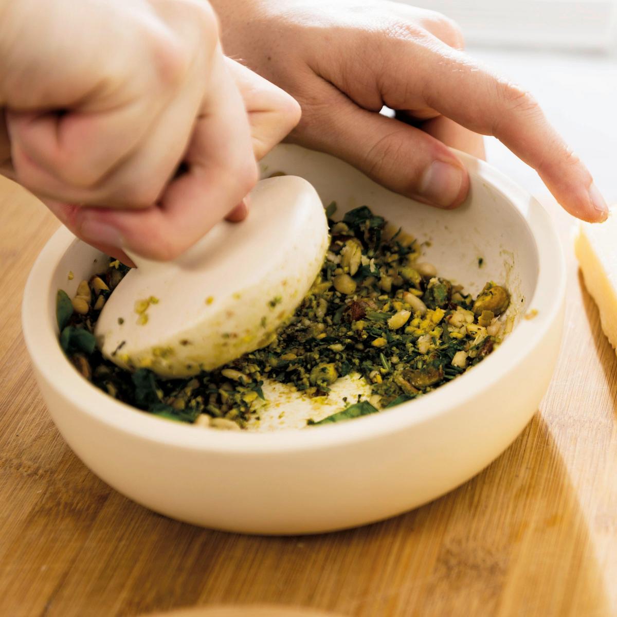 Mörserset Weiß B: 17 cm - Weiß, Basics, Keramik (17/17/11cm)