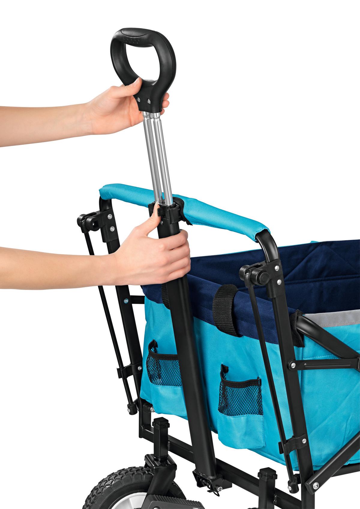 Bollerwagen Maxxmee Blau Max. 80 Kg Mit Sonnendach, Faltbar - Blau, Basics, Kunststoff/Textil (108/52/100cm)