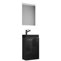 Gästebad Slito Bl - Schwarz, MODERN, Glas/Keramik (41cm) - MID.YOU