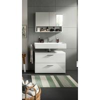 Badezimmer Copa Grau Weiß Hg B: 80 Cm - Weiß Hochglanz/Schwarz, MODERN, Holzwerkstoff (80cm) - MID.YOU