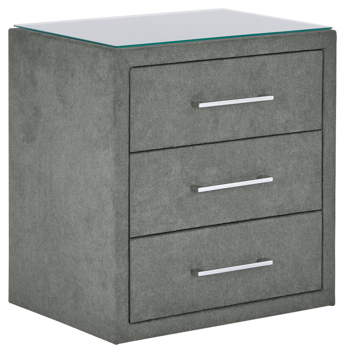 Nachtkästchen Dunkelgrau H: 60 cm Kleopatra - Dunkelgrau, KONVENTIONELL, Holzwerkstoff/Kunststoff (56/60/41cm) - Ondega