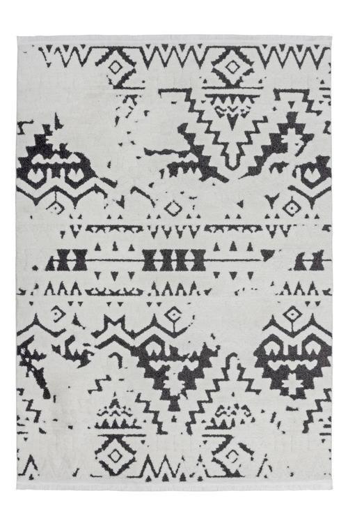 Hochflorteppich Schwarz/weiß Agadir 80x150 Cm