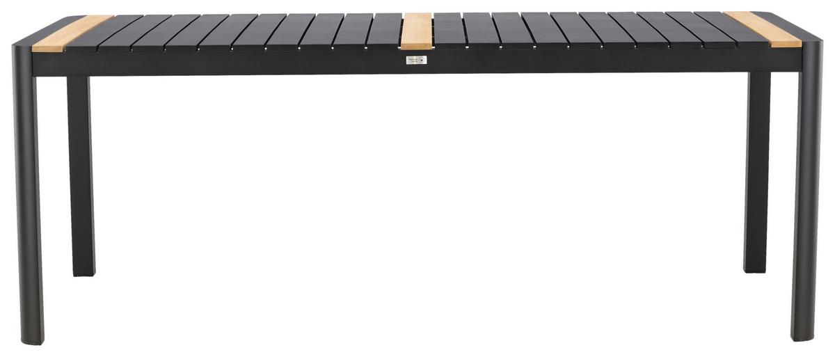 Gartentisch Togo Teakholz/metall L 100 Cm - Schwarz, KONVENTIONELL, Holz/Metall (100/75/200cm) - Gardenson