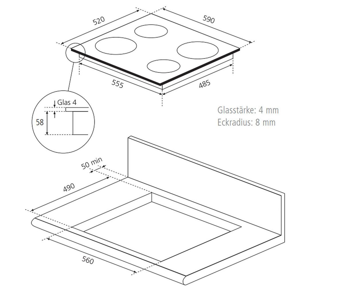 Induktionskochfeld Sistant Ik6004 - KONVENTIONELL (59,0/5,8/52,0cm) - Sistant